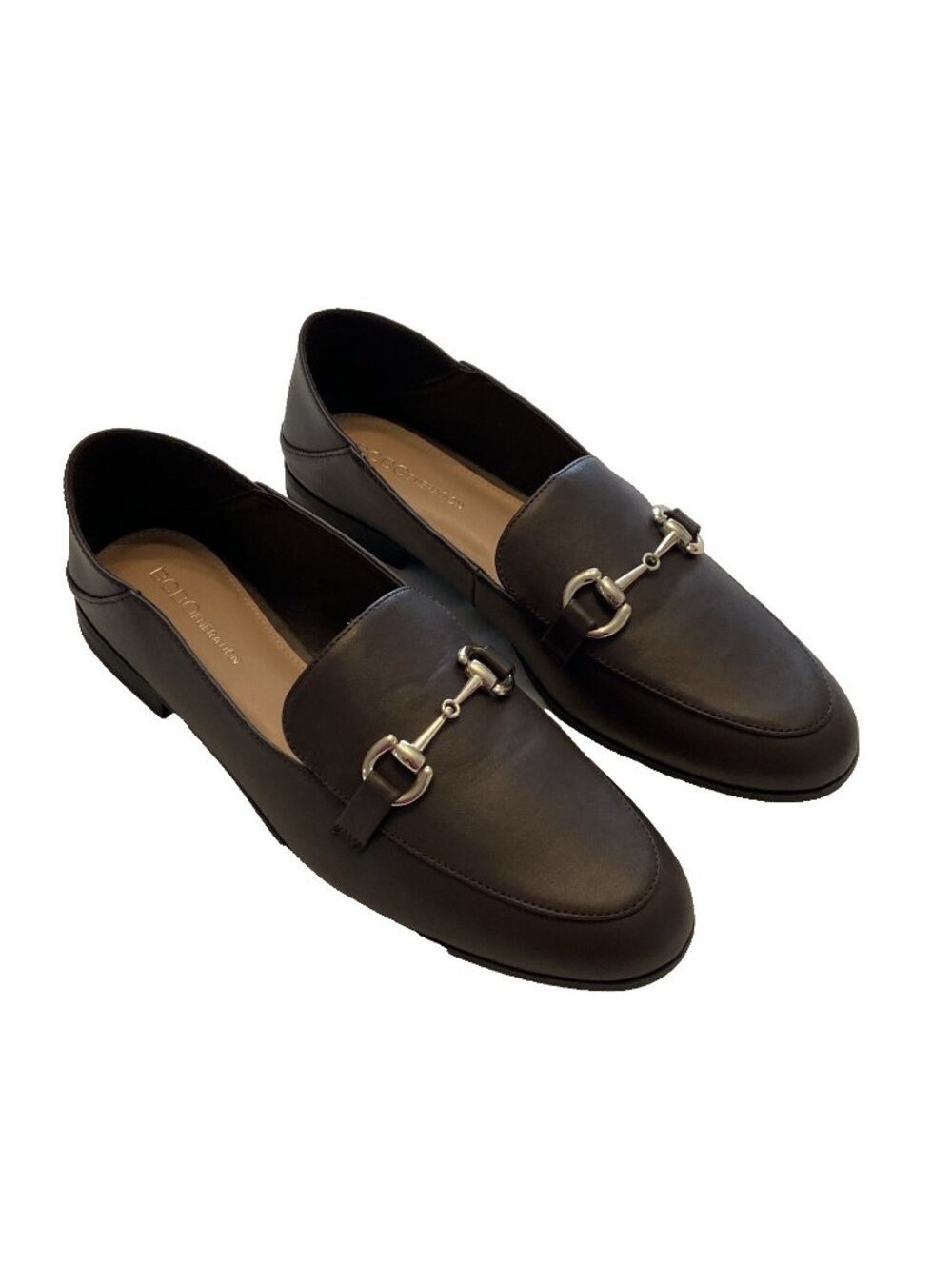 BCBG Women's Zeldi Brown Faux Leather Fashion Loafers Size 9.5 horsebit